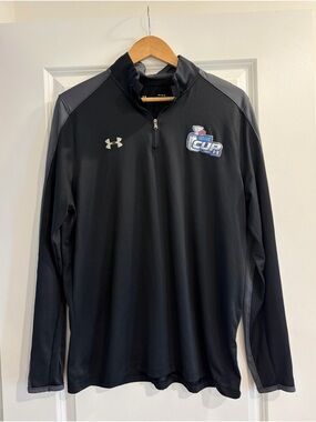 Under Armour OHL Cup HeatGear 1/4 Zip Pullover Black Gray Men's Large Hockey